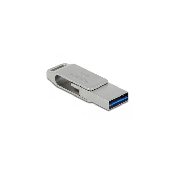 DeLOCK USB 3.2 Gen 1 Dual USB-C/USB-A 16GB Swivel Metal Flash Drive - Silver — image 3