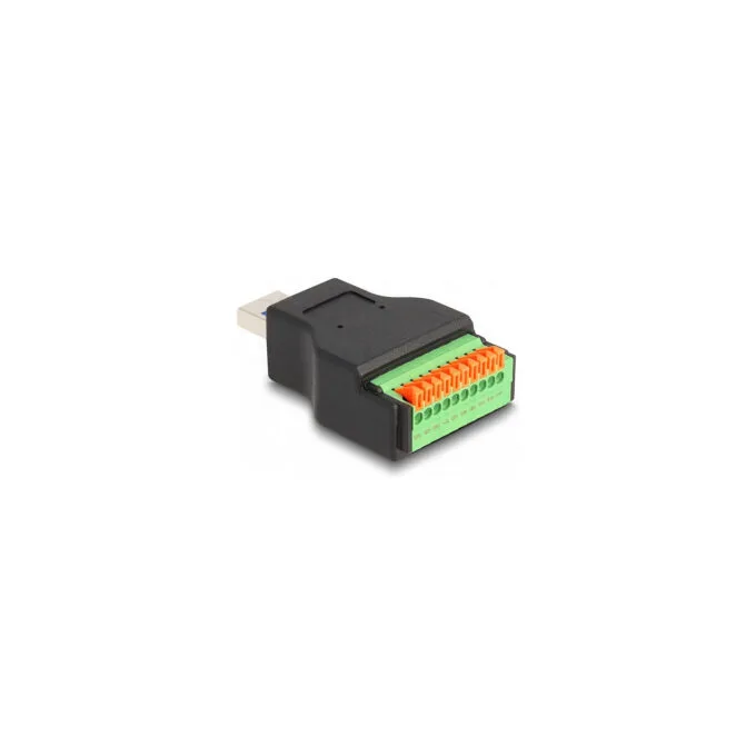 Delock USB 3.2 Gen 1 Typ-A Stecker zu Terminalblock Adapter mit Drucktaster — image 2