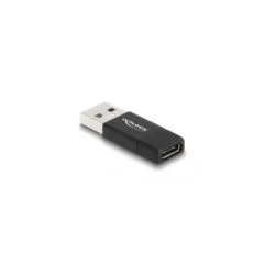 DELOCK USB 3.2 Gen 2 Adapter - USB-A Male to USB-C Female - Black