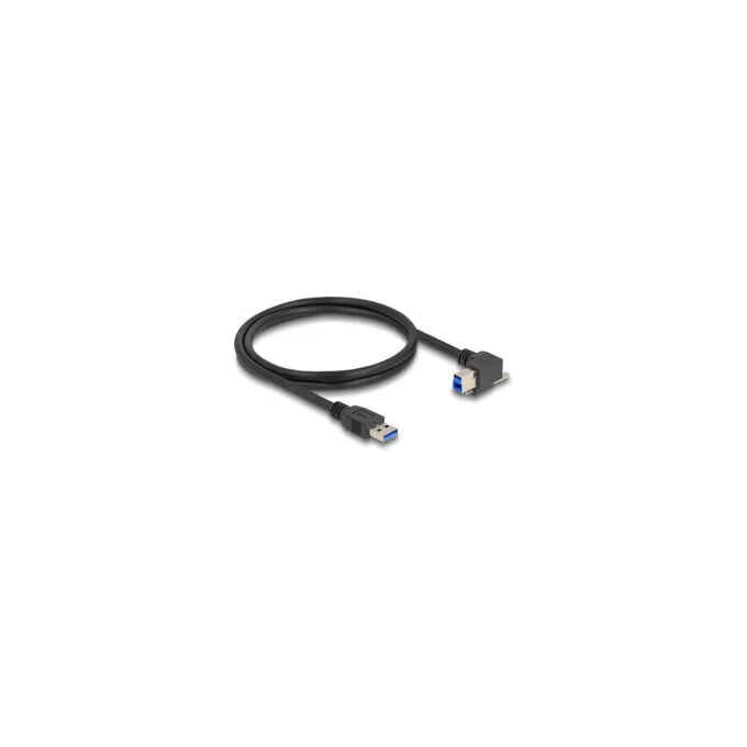 Delock USB 5 Gbps Kabel USB Typ-A Stecker gerade zu USB Typ-B Stecker mit Schraube 90° nach rechts gewinkelt 1 m schwarz — image 2