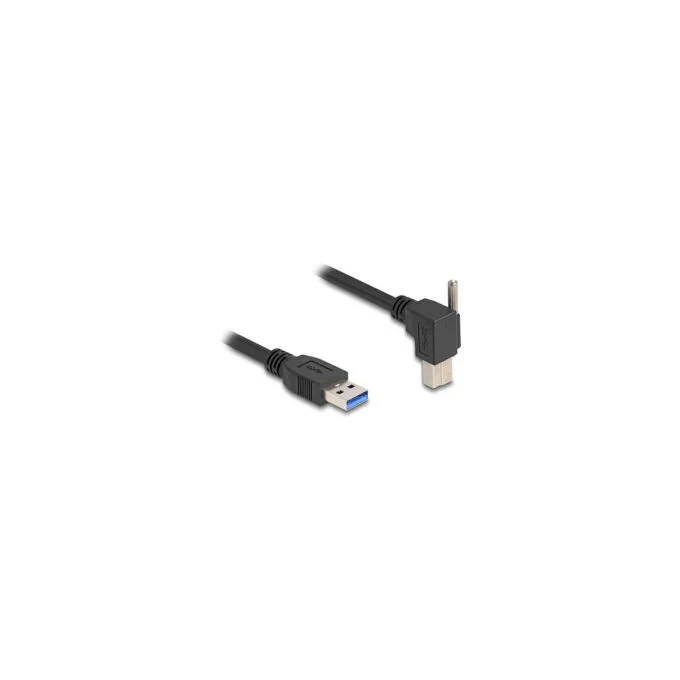 Delock USB 5 Gbps Kabel USB Typ-A Stecker gerade zu USB Typ-B Stecker mit Schraube 90° nach rechts gewinkelt 1 m schwarz — image 3