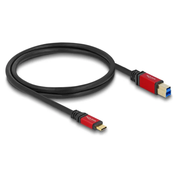 Delock USB 5 Gbps Kabel USB Type-CTM Stecker zu USB Typ-B Stecker 1 m rot Metall — image 2