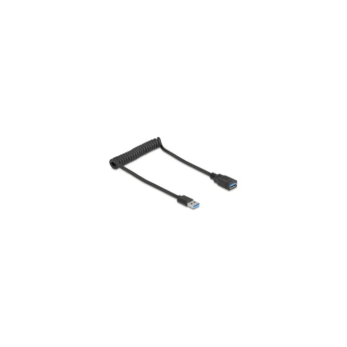 Delock USB 5 Gbps Spiralkabel Typ-A Stecker zu Typ-A Buchse 0.4 m bis 0.6 m schwarz — image 1