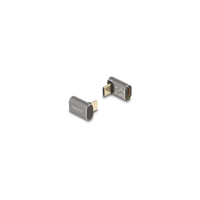Delock USB Adapter 40 Gbps USB Type-CTM PD 3.0 100 W Stecker zu Buchse gewinkelt 8K 60 Hz Metall — image 1