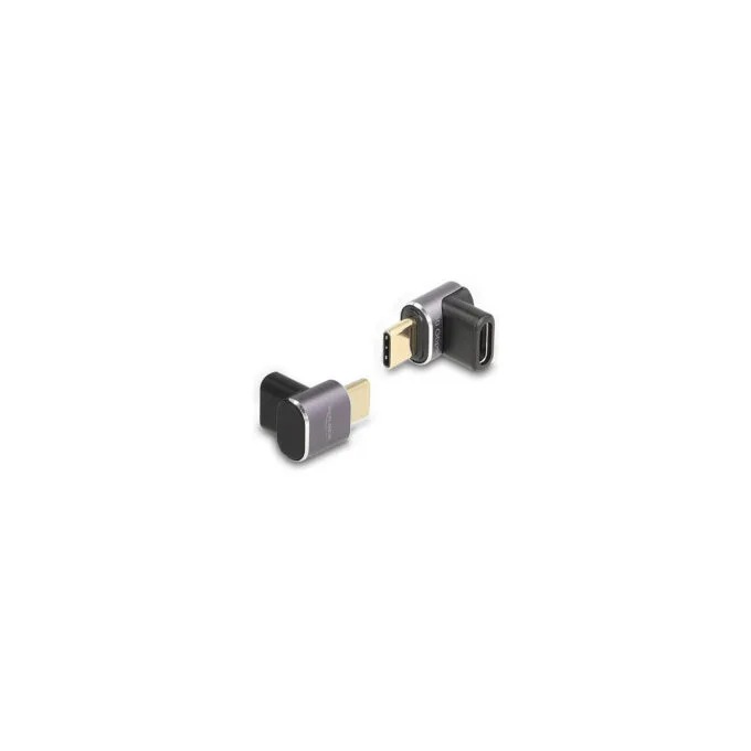 Delock USB Adapter 40 Gbps USB Type-CTM PD 3.0 100 W Stecker zu Buchse gewinkelt 8K 60 Hz Metall kompakt — image 1