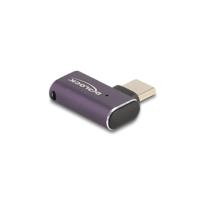 Delock USB Adapter 40 Gbps USB Type-CTM PD 3.1 240 W Stecker zu Buchse gewinkelt links rechts 8K 60 Hz Metall — image 2