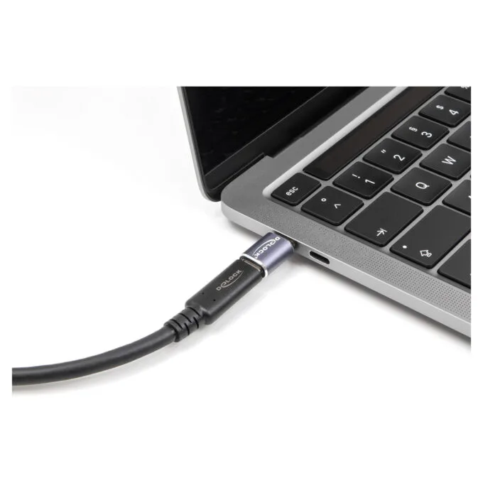 Delock USB Adapter 40 Gbps USB Type-CTM PD 3.1 240 W Stecker zu Buchse Portschoner 8K 60 Hz Metall — image 3