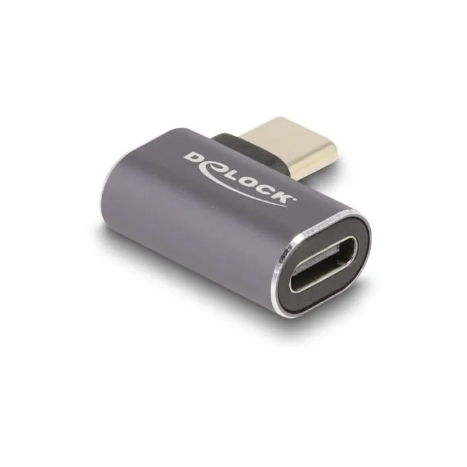 DELOCK USB-C to USB-C Adapter 40 Gbps USB4 PD 100W - Right-Angle, Aluminum, 8K60 Hz — image 2