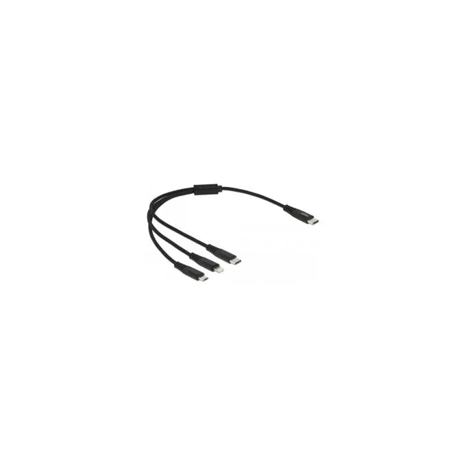 Delock USB Ladekabel 3 in 1 USB Type-CTM zu LightningTM Micro USB USB Type-CTM 30 cm — image 1