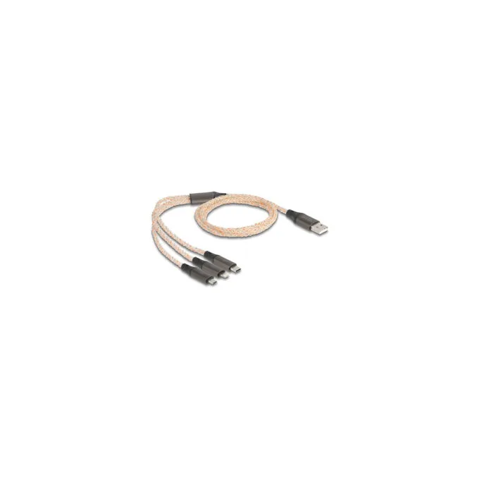 Delock USB RGB Ladekabel 3 in 1 Typ-A zu LightningTM Micro USB USB Type-CTM 1.20 m — image 2