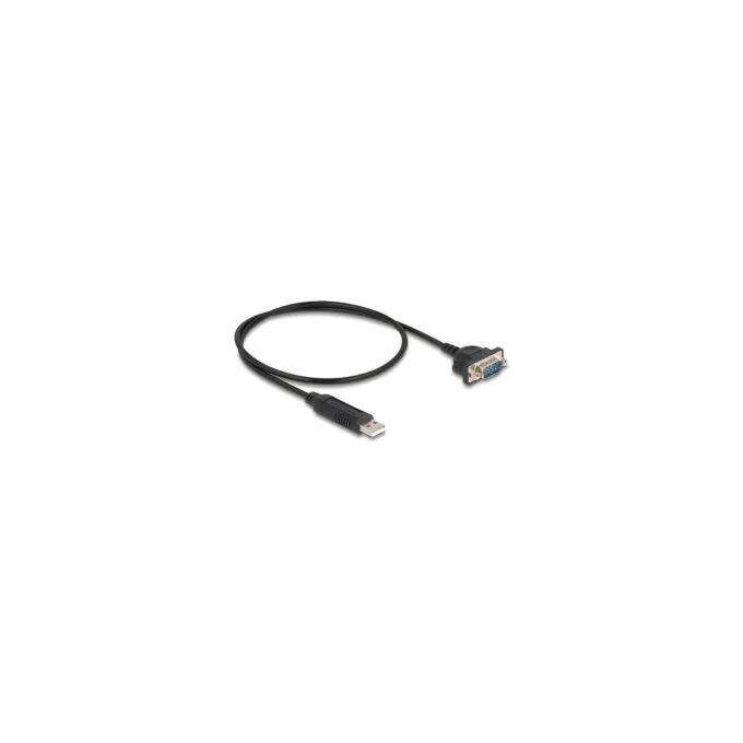 Delock USB RS-232 Adapter USB 2.0 zu D-Sub 9 Stecker mit Muttern kompaktem seriellen Steckergehäuse 50 cm — image 1