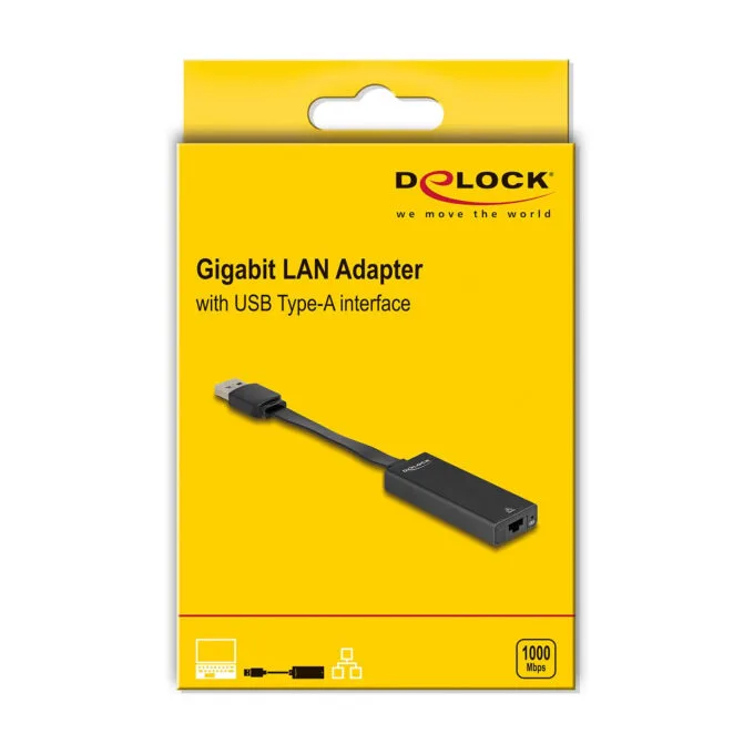 Delock USB Typ-A Netzwerk Adapter Gigabit LAN 1 x RJ45 slim ASIX — image 3