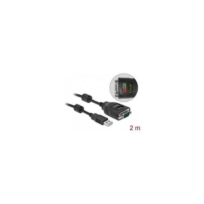 Delock USB Typ-A zu Seriell DB9 Adapter mit 9 LED RS-232 Tester — image 2