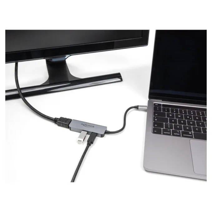 Delock USB Type-CTM Adapter zu HDMI 4K 60 Hz mit USB Typ-A und USB Type-CTM PD 95 W — image 2