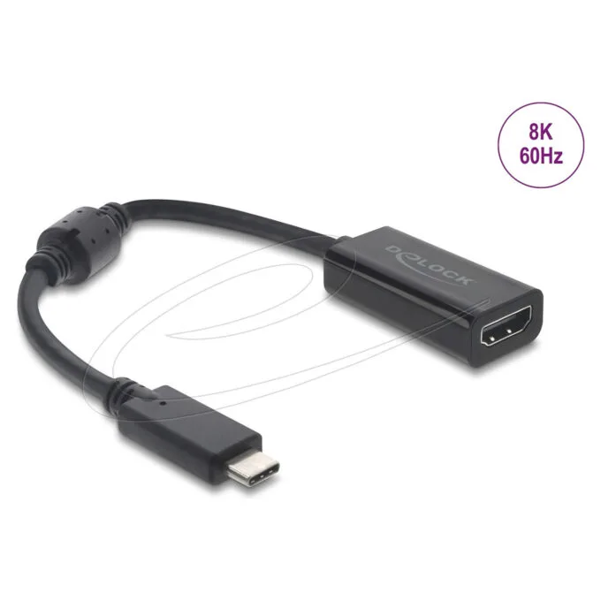 Delock USB Type-CTM Adapter zu HDMI (DP Alt Mode) 8K 60 Hz mit HDR und HDCP schwarz — image 1
