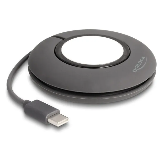 Delock USB Type-CTM Aufrollladekabel für Apple Watch 1 m grau magnetisch — image 1