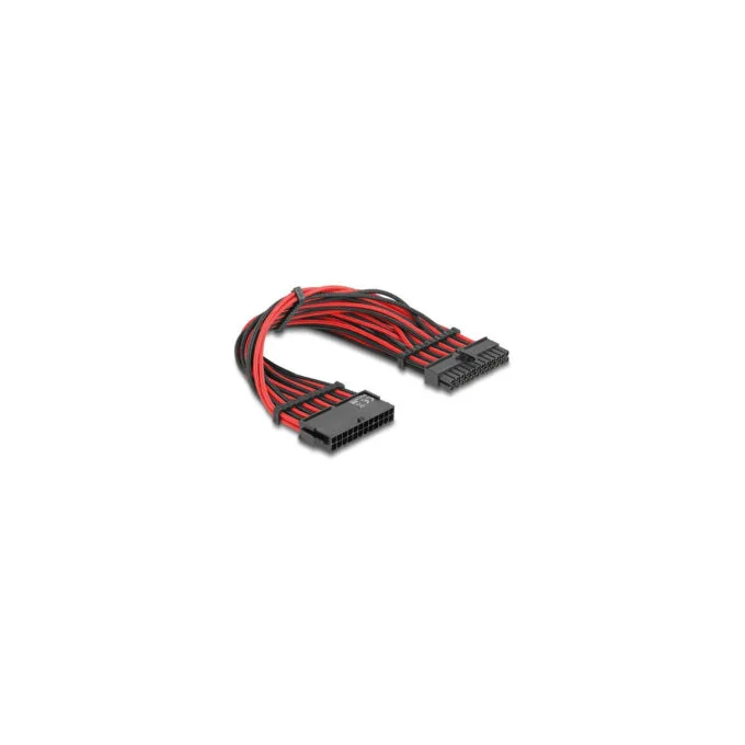 Delock Verlängerungskabel 24 Pin ATX Stecker zu 24 Pin ATX Buchse Textilummantelung rot-schwarz 30 cm — image 2