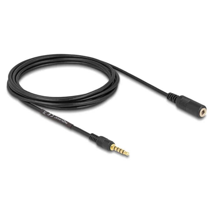Delock Verlängerungskabel Klinke 3.5 mm 5 Pin Stecker zu Buchse 3 m schwarz — image 2