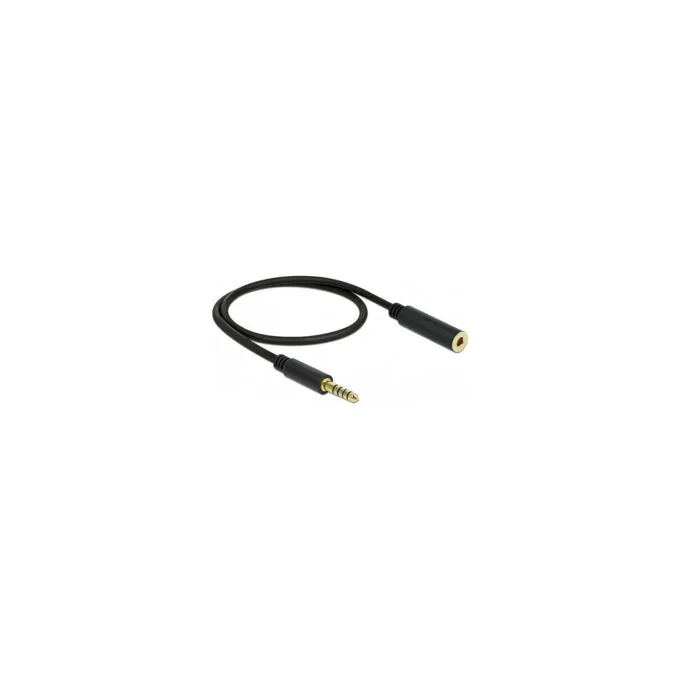 Delock Verlängerungskabel Klinke 4.4 mm 5 Pin Stecker zu Buchse 0.5 m schwarz — image 1