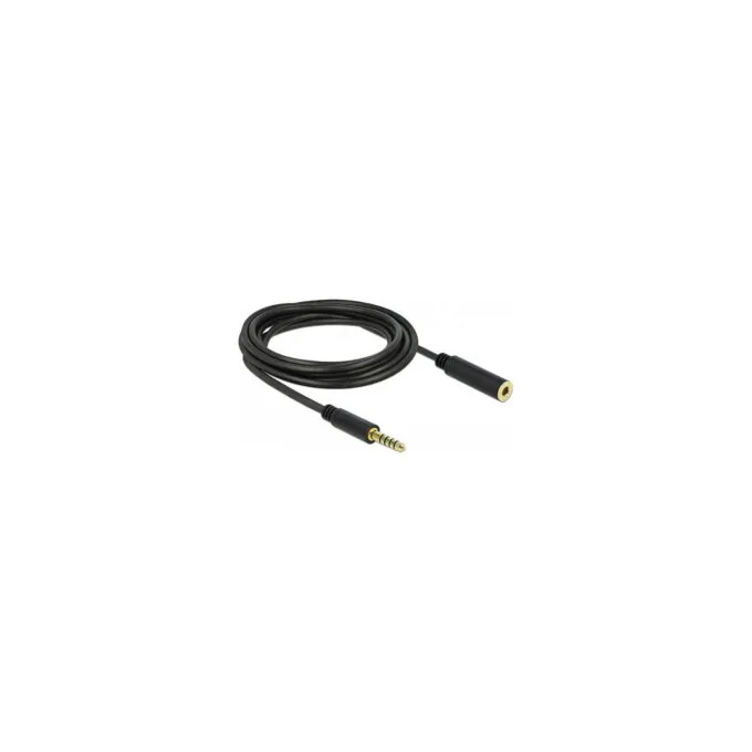 Delock Verlängerungskabel Klinke 4.4 mm 5 Pin Stecker zu Buchse 3 m schwarz — image 1