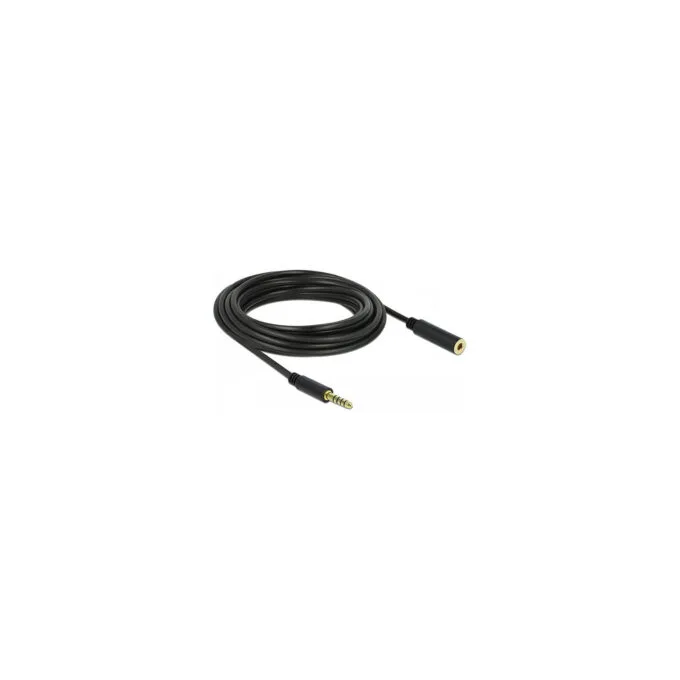 Delock Verlängerungskabel Klinke 4.4 mm 5 Pin Stecker zu Buchse 5 m schwarz — image 1