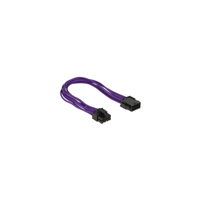 Delock Verlängerungskabel Stromversorgung 8 Pin EPS Stecker to 8 Pin EPS Buchse Textilummantelung violett — image 1