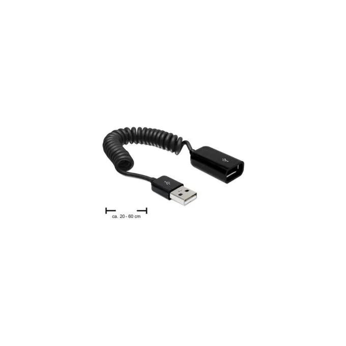 Delock Verlängerungskabel USB 2.0-A Stecker Buchse Spiralkabel — image 1