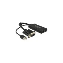 DELOCK VGA to HDMI Adapter with Audio - Black