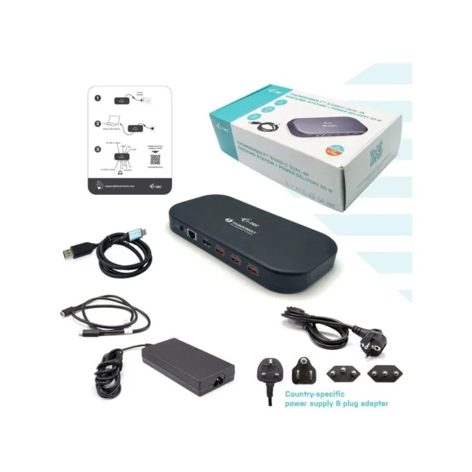 DI-TEC TB 3 Dual 4K Docking - TB 3 - Black Aluminum, 85W PD, USB-C/USB-A, HDMI/DP, Ethernet — image 4