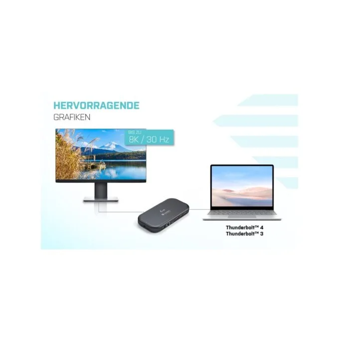 DI-TEC TB 3 Dual 4K Docking - TB 3 - Black Aluminum, 85W PD, USB-C/USB-A, HDMI/DP, Ethernet — image 6