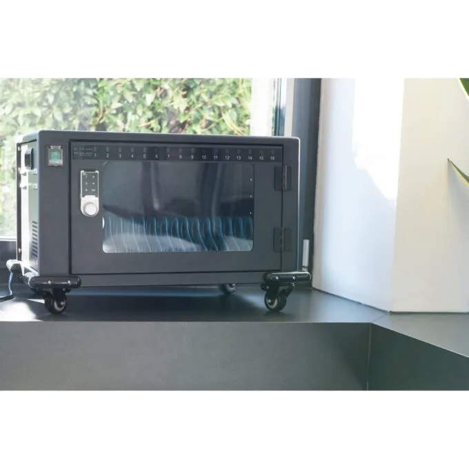 Digitus 16-Device Tablet Charging Cabinet - Freestanding - USB-A Fan - Black - for tablets up to 14" — image 2