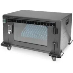 Digitus 16-Device Tablet Charging Cabinet - Freestanding - USB-A Fan - Black - for tablets up to 14"