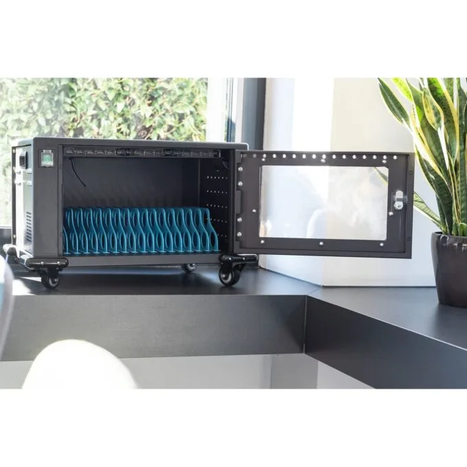 Digitus 16-Device Tablet Charging Cabinet - Freestanding - USB-A Fan - Black - for tablets up to 14" — image 9
