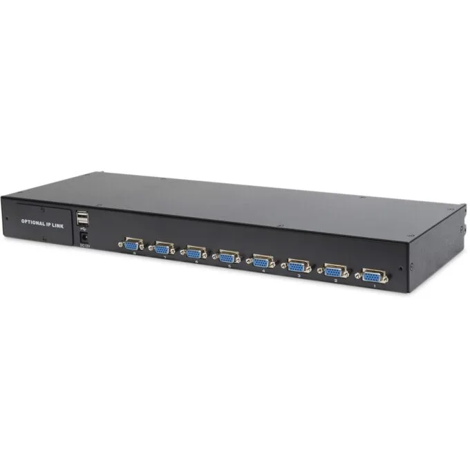 DIGITUS 19' 1U TFT KVM Console - dt.Layout - 8-Port VGA, Touchpad, German Keyboard, Black — image 6
