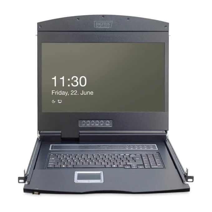 DIGITUS 19" KVM Console TFT - 1U, 16-Port VGA, Black German QWERTZ Keyboard — image 5