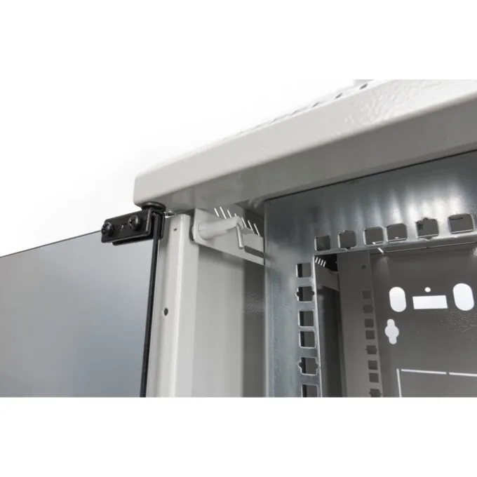 DIGITUS 254 mm (10") and 482.6 mm (19") Kombi Wall-Mount Cabinet - 10U, Grey Steel, Glass Front — image 5