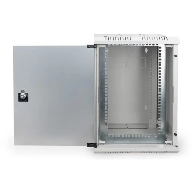 DIGITUS 254 mm (10") and 482.6 mm (19") Kombi Wall-Mount Cabinet - 10U, Grey Steel, Glass Front — image 7
