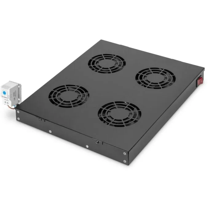 DIGITUS 4-Fan Ventilation Insertion Unit - 19" Rack Mount - Black — image 1