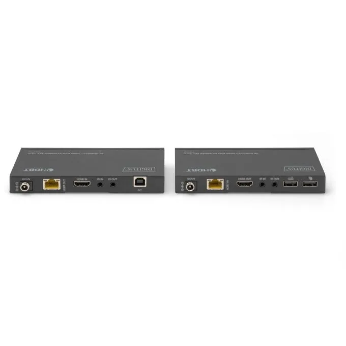 DIGITUS 4K HDBaseT 1x4 HDMI KVM Extender Set - 70 m - Black, Metal enclosure — image 4