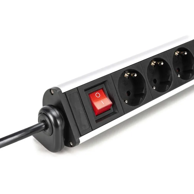 Digitus 6-Port Power Strip with 2x USB-A, 1x USB-C and Switch - Color Black/Silver — image 8