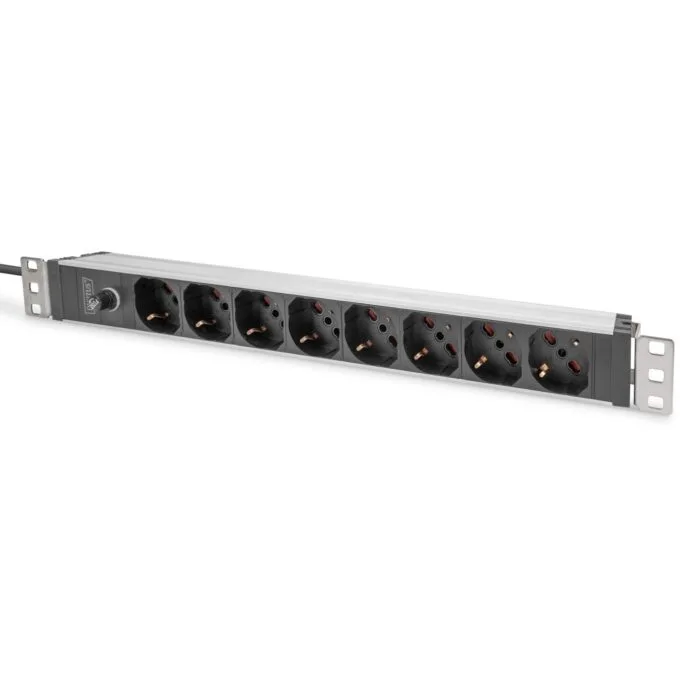 DIGITUS 8-Outlet 1U PDU - IEC C14 input - 8x C13 outlets — image 1