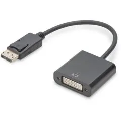 DIGITUS Active DisplayPort to DVI Adapter - Mini DP to DVI-I - 0.15 m - Black