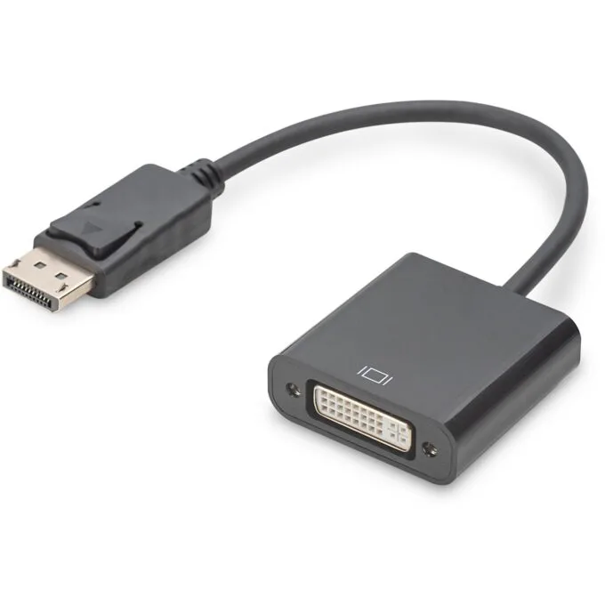 DIGITUS Active DisplayPort to DVI Adapter - Mini DP to DVI-I - 0.15 m - Black — image 1