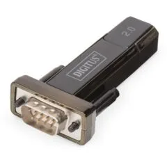 DIGITUS Adapter USB2.0 A - to seriell D-Sub9 St St + 0.8m Kab retail - Black
