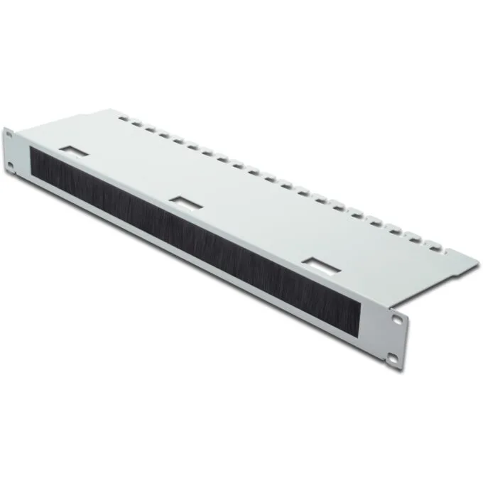 DIGITUS Cable Management Panel 1U Grey for 24 with Brush Strips - — image 1