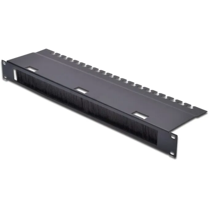 DIGITUS Cable Management Panel 1U with Brush Strip - Black — image 1