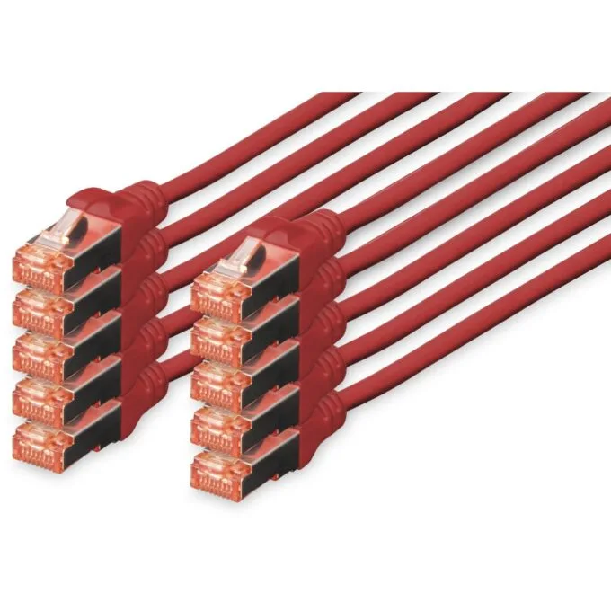 DIGITUS CAT 6 S FTP Patchkabel - 0.25 m - Red - 10 pcs — image 1