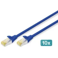 DIGITUS CAT 6A S FTP Patch Cable - 0.25 m Blue - 10 pcs