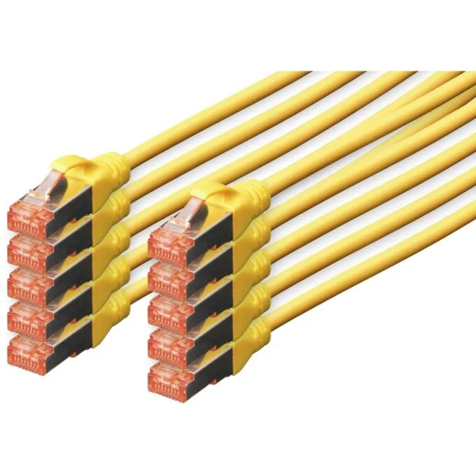 DIGITUS Cat6 S/FTP Patch Cable - 2 m - Yellow - 10 pcs — image 1