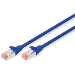 DIGITUS Cat6 S/FTP Patch Cable 2xRJ45, 10.0 m, Blue, Shielded, Polybag